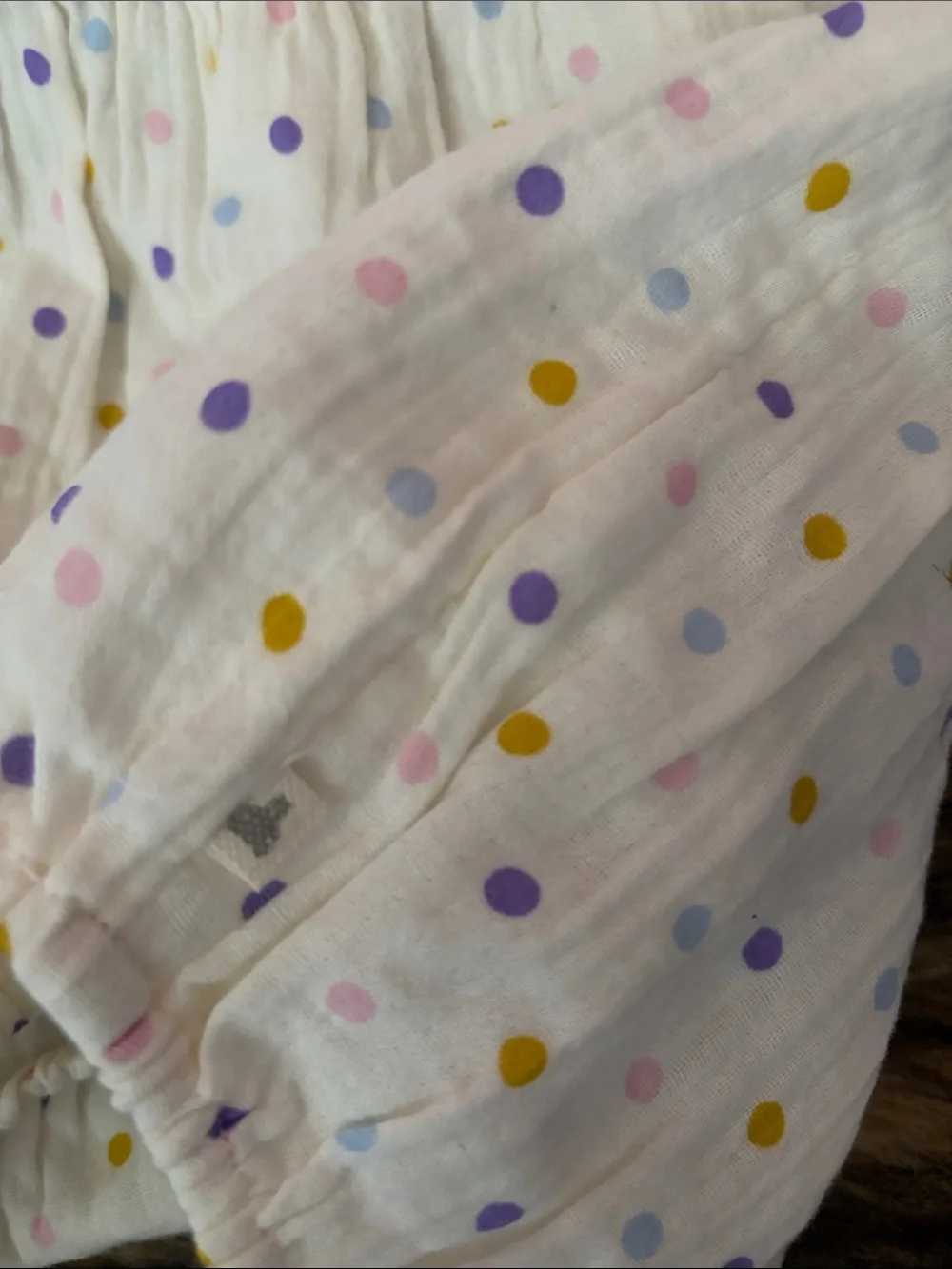 Baby GAP Ivory Frost 1 Piece Girls Polka Dot Romper Size 6-12 Months
